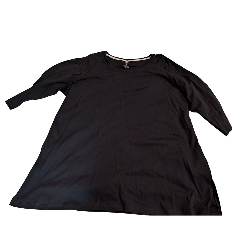 Isaac Mizrahi Live Essentials Pima Cotton 3/4 Sleeve Tunic Top Set 3X Basics - Picture 4 of 12